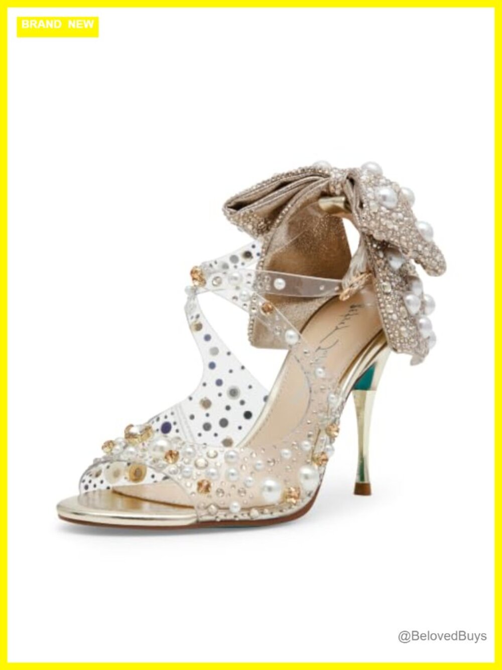 Lucite Stiletto Heel Pointed Toe Ankle Strap Dress Pump